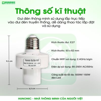 Đui Đèn Wifi Hunonic – Tối Ưu Hóa Trải Nghiệm Chiếu Sáng